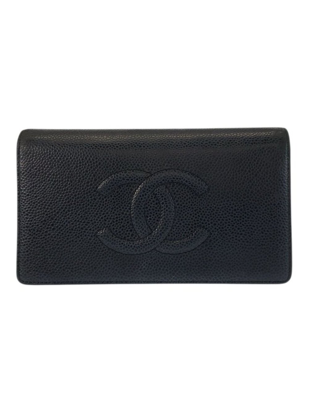 Chanel CC Logo Black Leather Wallet